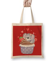 Valentines Koala with Cupcake Bez Çanta Uzun Saplı