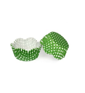Kek Kalıbı Pet Kapsül 65*38 Mm Kağıt Cupcake Kağıdı (100 Adet)  Puantiyeli  Yeşil