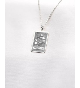 Kişiye Özel Balık Burcu Tarot Kart Kolye 925K Gümüş