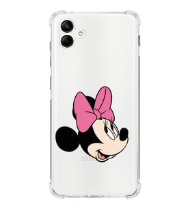 Samsung Galaxy A04e Köşe Korumalı Antişok Kapak Minnie Mouse Tasarımlı Şeffaf Kılıf