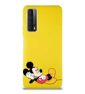Huawei P Smart 2021 Soft Premier Kapak Mickey Mouse-F Tasarımlı Silikon Kılıf - Sarı (Şeffaf)