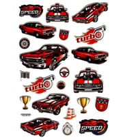 Sticker Kabartmalı Stiker Defter Planlayıcı Etiket (YQA010)-20x14cm - Klasik Araba Turbo