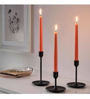 Bozkurt Konik Şamdan Mum Fener Mumu - Turuncu - 24 Cm. - 4 Adetlik Paket