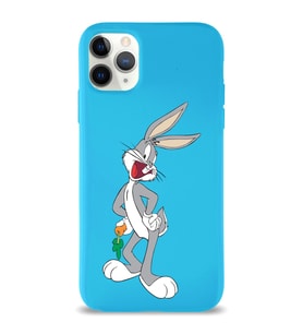 Apple iPhone 11 Pro Max  Lansman Kılıf Bugs Bunny Tasarımlı Altı Kapalı İçi Kadife Kaplı  Kapak (Şeffaf)