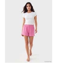 LCW Vision Fuşya Beli Lastikli Dokulu Kadın Şort