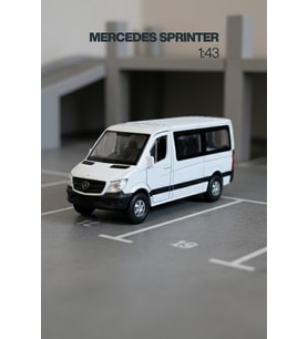 Beyaz 1:43 Ölçek Die Cast Kapıları Açılır Lisanslı Mercedes Sprinter Oyuncak Metal Model Araba