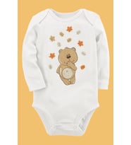Organik Baskılı Pamuklu Unisex Bebek Body UZUNKOLE9