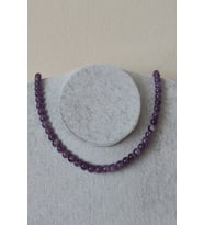 6 MM AMETİST DOĞAL TAŞ KOLYE