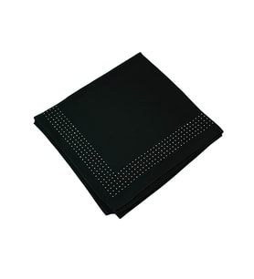 Mim Eşarp Medine İpeği Abiye Taşlı Eşarp – 110x110 cm (Siyah)