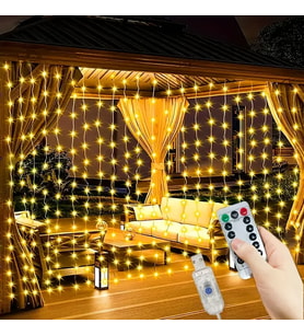 300 Ledli 10 Sarkıt Perde Led Işık-8 Fonksiyon, Uzaktan Kumandalı, 3x3 Metre