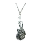 Rock’n Roll Tarzı Elektro Gitar Kolye – Unisex - Metal Zincir 60 cm (Gümüş)