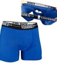 Yohannes Club, Erkek Özel Keseli Pamuklu Boxer, Renk Seçenekli, Tekli paket (Saks Mavisi)