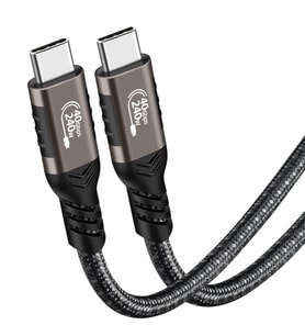 Type-C'den Type-C'ye Güçlü Şarj ve Ultra Hızlı Veri Aktarım 0.5 Metre PD 100W 20Gbps 4K USB3.2 Kablo (Siyah)