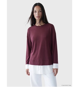 LCW EVERYDAY Mürdüm Soft Touch Oversize Kadın Sweatshirt Tunik