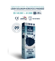Musk KF94 Kore Tipi FFP2 Maske Lacivert Renk 10 Adet