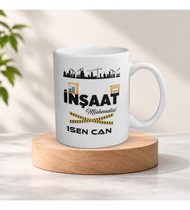 Kişiye Özel İsimli İnşaat Mühendisi Meslek Kupa Bardak