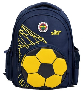 Fenerbahçe Üç Bölmeli Erkek Çocuk Futbol Topu Şekilli Sarı - Lacivert Okul Sırt Çantası - 26784