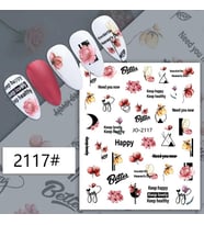 Adanil Pembe Çiçek Yazılı Şekilli Sticker J0-2117