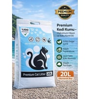 Doğal İçerikli Naturel Kokusuz Bentonit Kedi Kumu 20Litre Tozdan Arındırılmış Tozsuz Kedi Kumu İnce