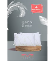Eve 4 Adet Bamboo Kılıflı Silikon Elyaf Yastık 50cm x 70 cm  800 gr