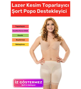 Özel Tasarım Dikleştirici Toparlayıcı Kaldırıcı Şekillendirici İz Göstermez Şort Popo Destekleyici (Ten)