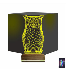 Luvivia Baykuş Tasarım 3D Lamba - Masa Gece Lambası