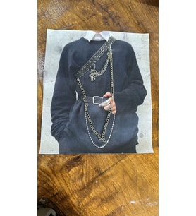 ÇİFT ZİNCİRLİ KIZ ARMA DİKİŞ APLİKE 23X20 CM
