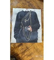ÇİFT ZİNCİRLİ KIZ ARMA DİKİŞ APLİKE 23X20 CM