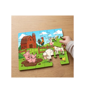 Çiftlik Hayvanları Tasarımlı 24 Parça Ahşap Çocuk Puzzle