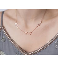 3 isimli 925 K Gümüş Aile Kolye Rose
