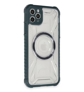 Newface Apple iPhone 11 Pro Max Kılıf Prag Magneticsafe Kapak - Koyu Yeşil