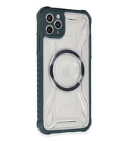 Newface Apple iPhone 11 Pro Max Kılıf Prag Magneticsafe Kapak - Koyu Yeşil