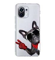 PrintiFy Xiaomi Mi 11 ile Uyumlu Köpek 2 Kamera Korumalı Şeffaf Kılıf