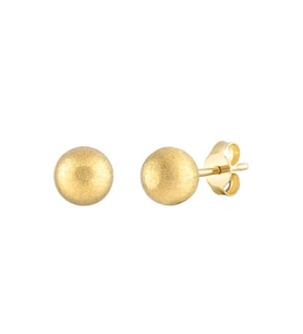 MOOM MÜCEVHERAT Kadın 14 Ayar Altın Küpe Minimalist Top Vidalı Altın Küpe 18 mm
