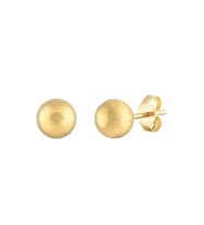 MOOM MÜCEVHERAT Kadın 14 Ayar Altın Küpe Minimalist Top Vidalı Altın Küpe 18 mm
