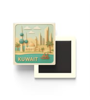 Kuveyt - Kuwait - Paper Cut Art - Baskılı Buzdolap Magneti Kare - 9x9 cm