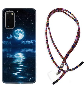 Samsung A02S A03S A10 A12 A13 A21S A22 Kılıf Boyun Asklı Rasta Silikon Night Moon 1133
