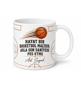 Basketbol Sever Yazılı Baskılı Kupa Bardak Hediye Porselen Mug