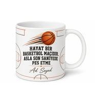 Basketbol Sever Yazılı Baskılı Kupa Bardak Hediye Porselen Mug