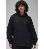 Nike Jordan Flight Fleece Oversize Pullover Hoodie Kadın Oversize Kapüşonlu Sweatshirt Siyah