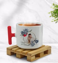 BK Gift Kişiye Özel İsimli Fotoğraflı Kırmızı T Kulplu Middle Kupa Bardak-34