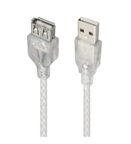 Şeffaf 1.5 Metre USB 2.0 Uzatma Kablosu - USB A Erkek / Dişi, 480 Mbps
