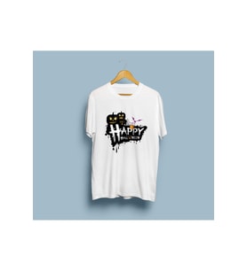 Oversize Happy Halloween Tasarım Unisex T-shirt