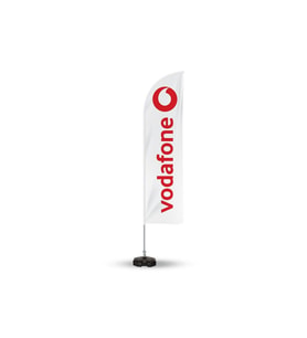 Vodafone Reklam Yönlendirme ve Tanıtım Yelken Bayragı Beyaz