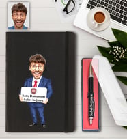 Kişiye Özel Fiat Satış Danışmanı Karikatürlü Defter ve Kalem