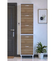 Eliusta Store Ayaklı Meşe Ayakkabılık 52 cm Kapı Önü/Giyim Odası/Antre Uyumlu Ayakkabılık 52x205x26 cm