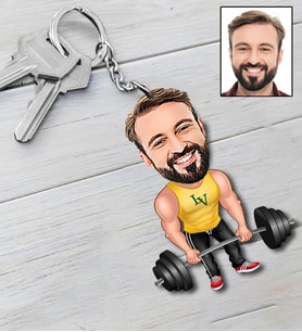 Kişiye Özel Fitness Tasarımlı Karikatür Anahtarlık 57