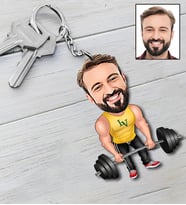 Kişiye Özel Fitness Tasarımlı Karikatür Anahtarlık 57