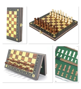 Ahşap Mıknatıslı Hazneli Satranç Takımı Alk4224