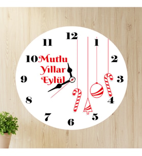 Baskılı İsimli Yılbaşı Duvar Saati